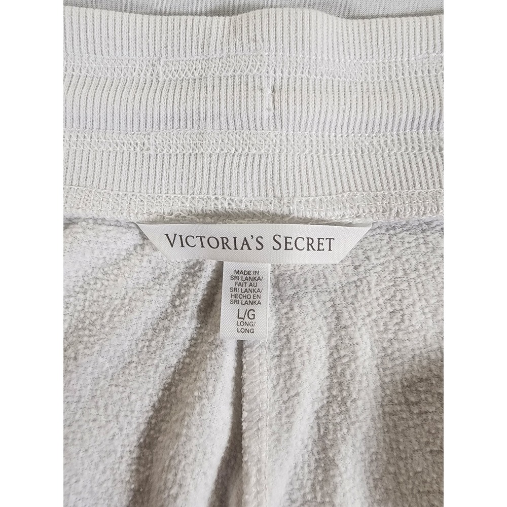 Victoria's Secret Sweatpants Womens Large Long Tall White Palm Tree Wide Leg - Picture 7 of 8